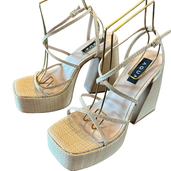 AQUA Chanc Strappy Platform High Heel Sandals Size 9 - Picture 1 of 11